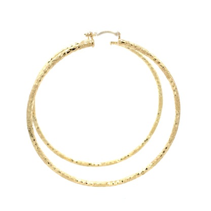 HK Diamond Cut Hoop Earrings 90mm