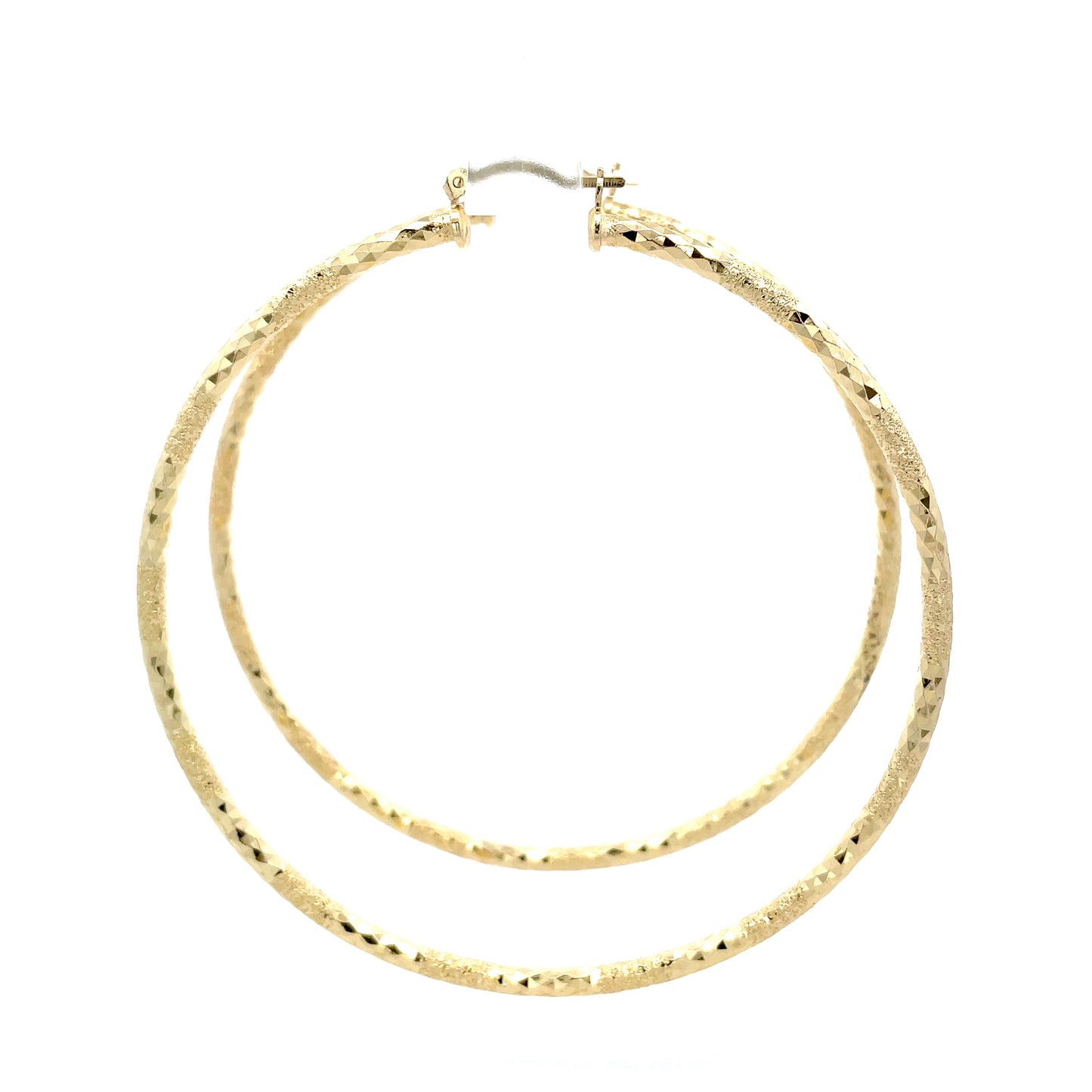 HK Diamond Cut Hoop Earrings 90mm