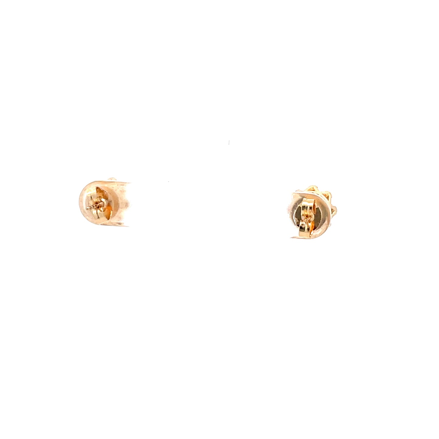 Crown Stud CZ Round Earrings - 7mm