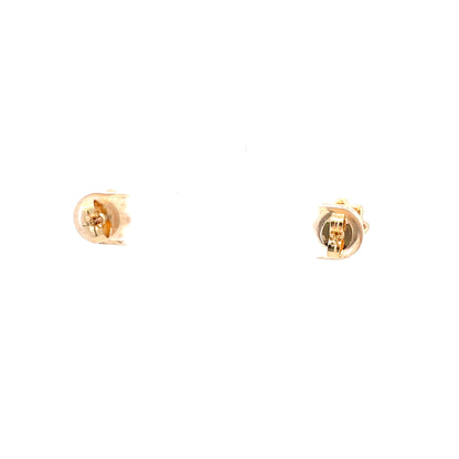 Crown Stud CZ Round Earrings - 8mm