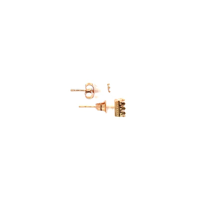 Crown Stud CZ Square Earrings - 6mm
