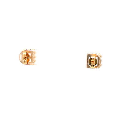 Crown Stud CZ Square Earrings - 8mm