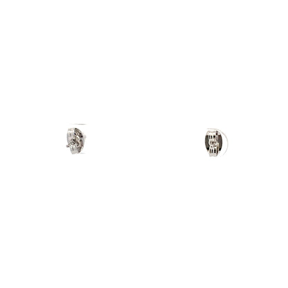 Crown Stud CZ Round Earrings - 3mm