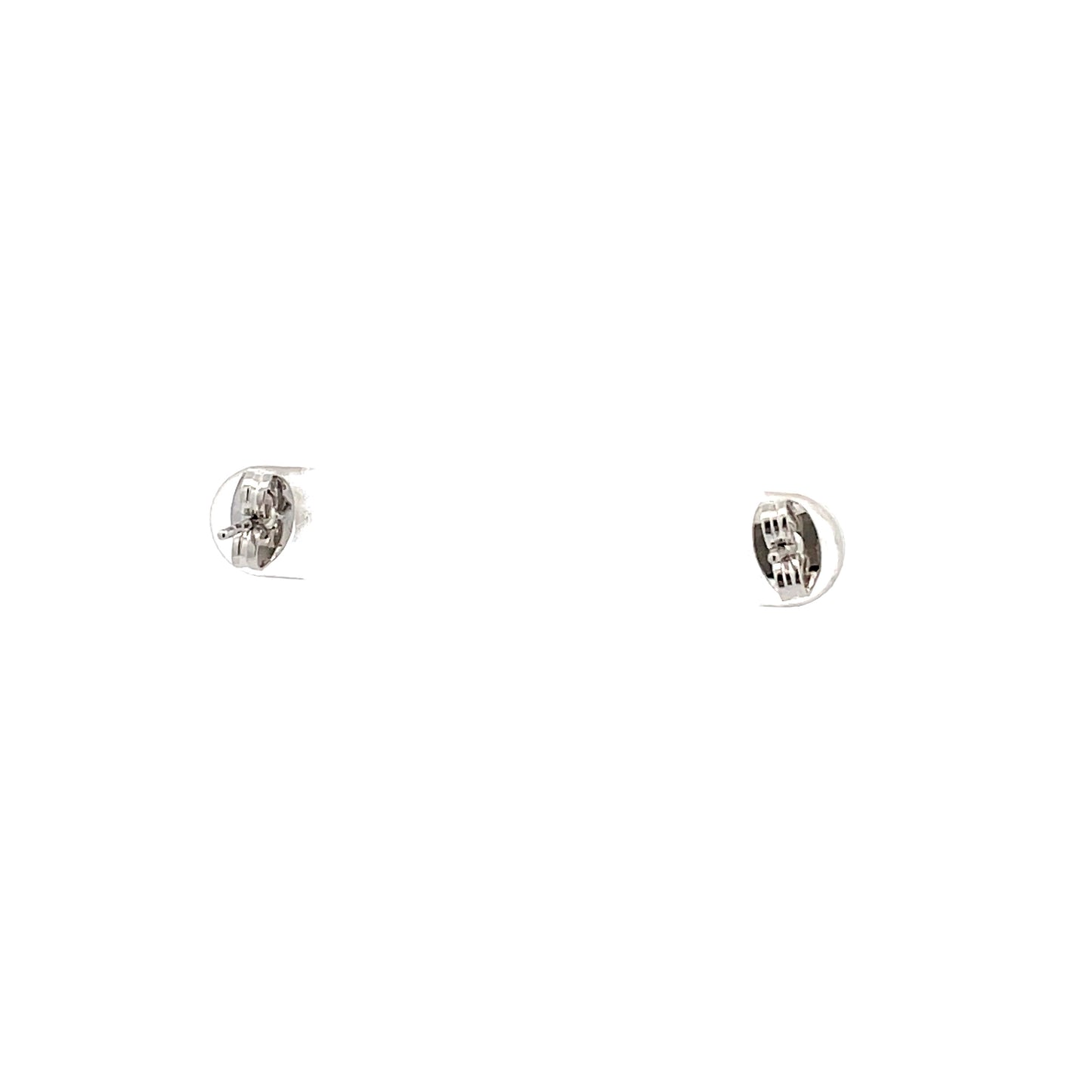 Crown Stud CZ Round Earrings - 4mm