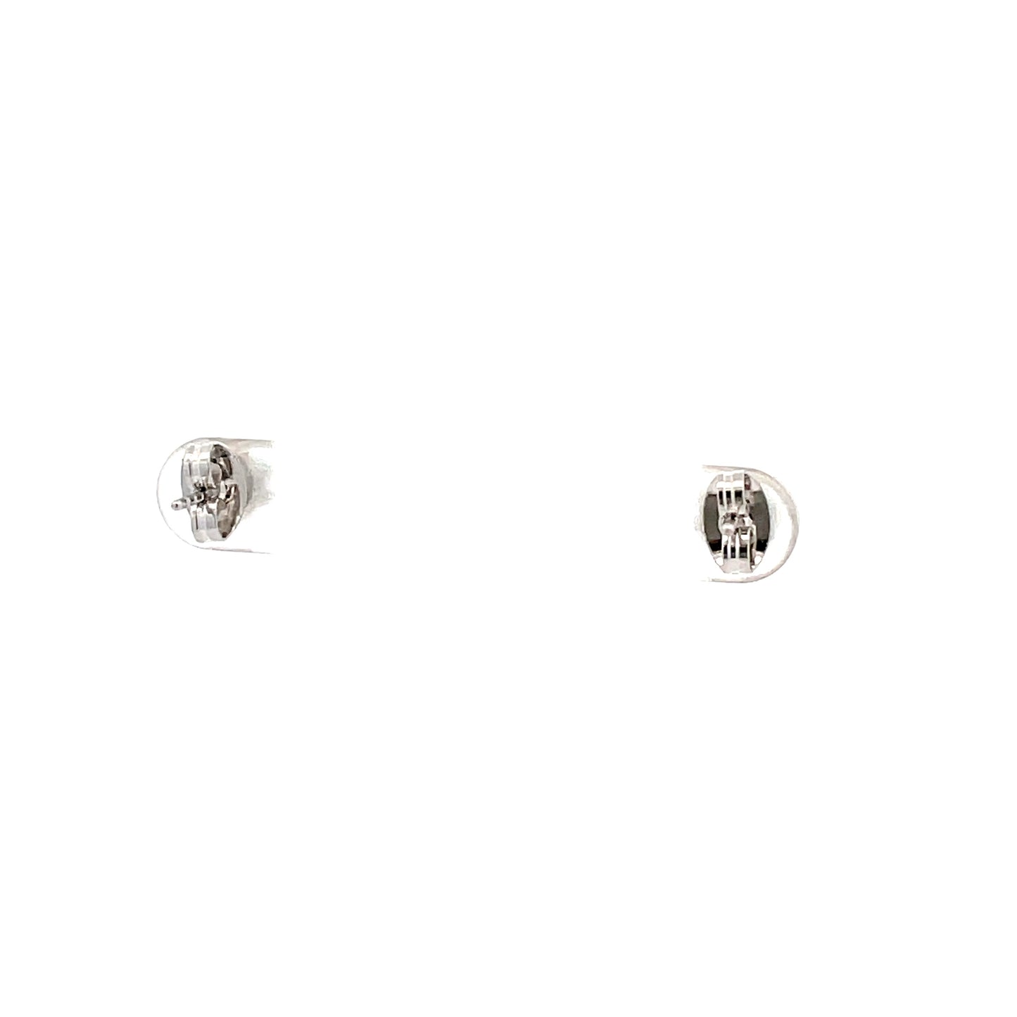 Crown Stud CZ Round Earrings - 6mm