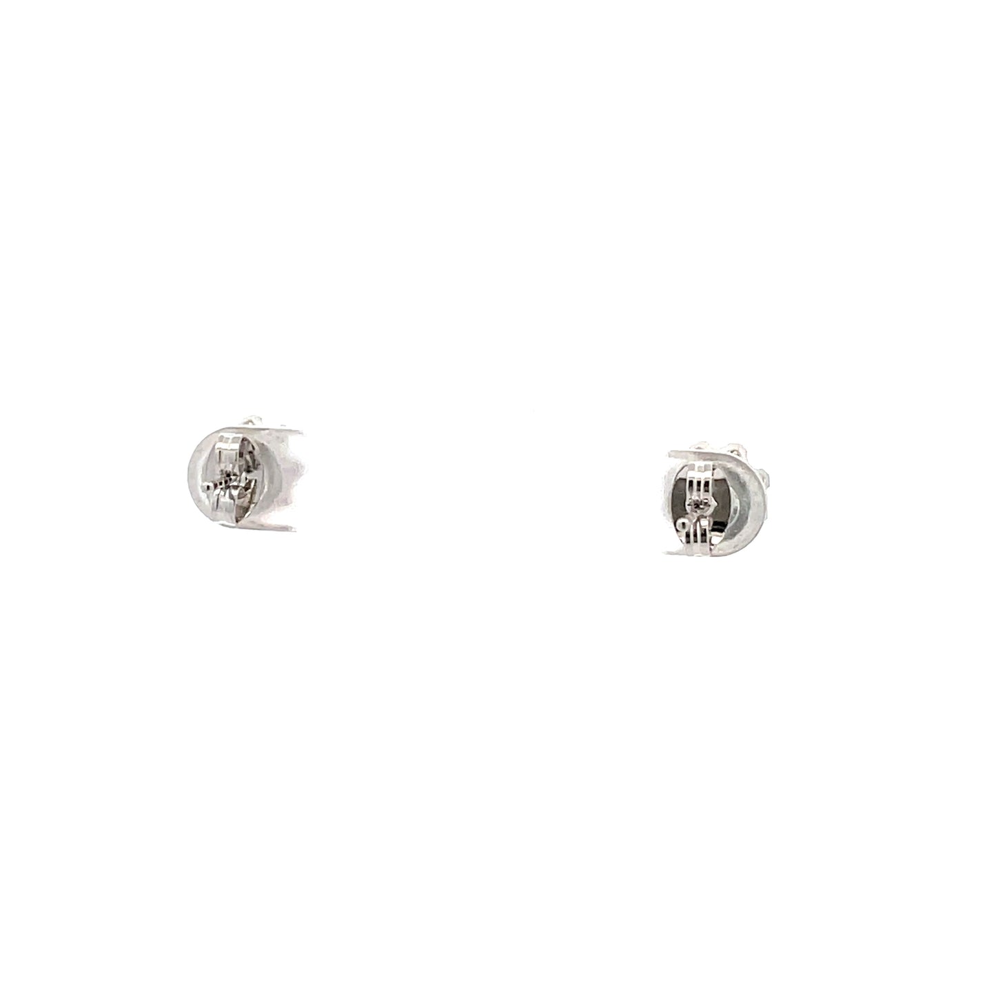 Crown Stud CZ Round Earrings - 7mm