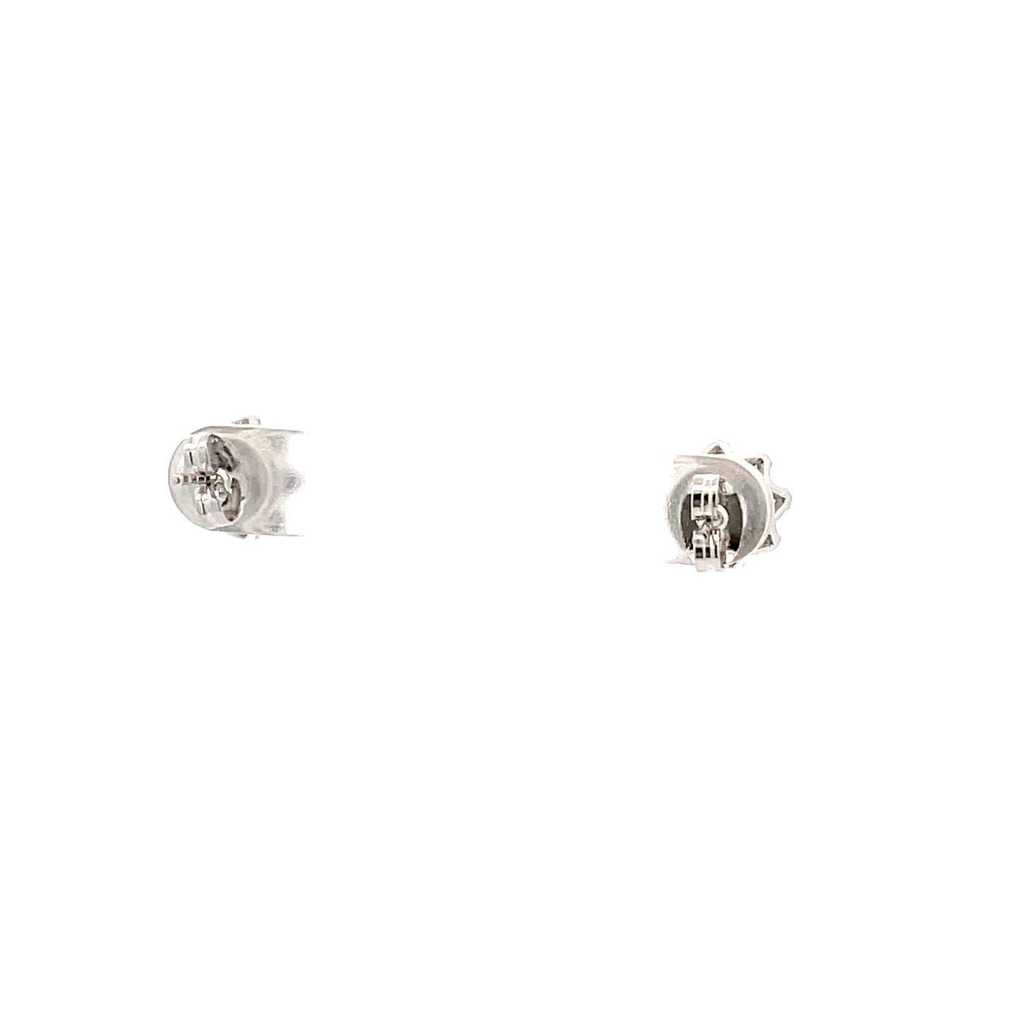 Crown Stud CZ Round Earrings - 8mm