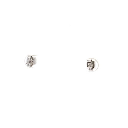 Crown Stud CZ Square Earrings - 4mm
