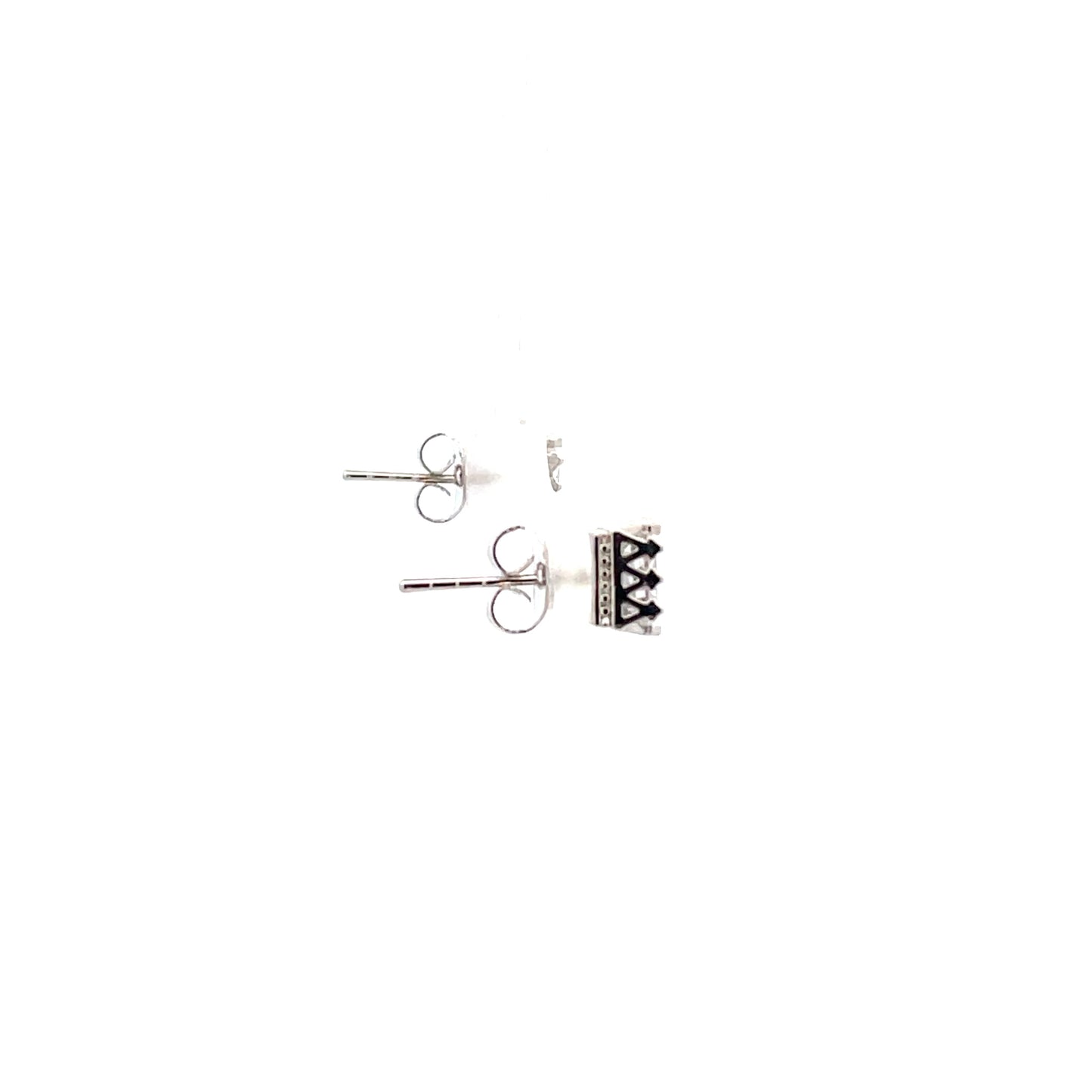 Crown Stud CZ Square Earrings - 6mm