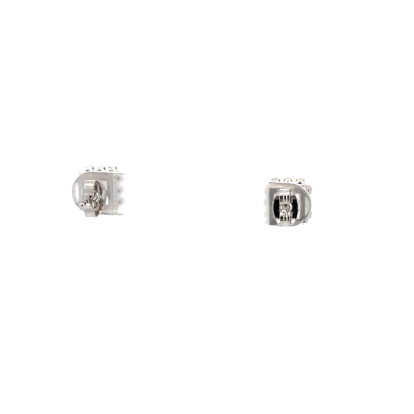 Crown Stud CZ Square Earrings - 7mm