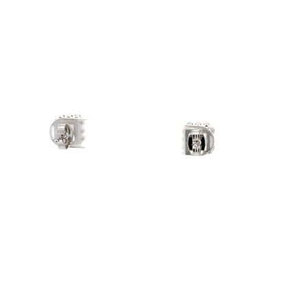 Crown Stud CZ Square Earrings - 7mm