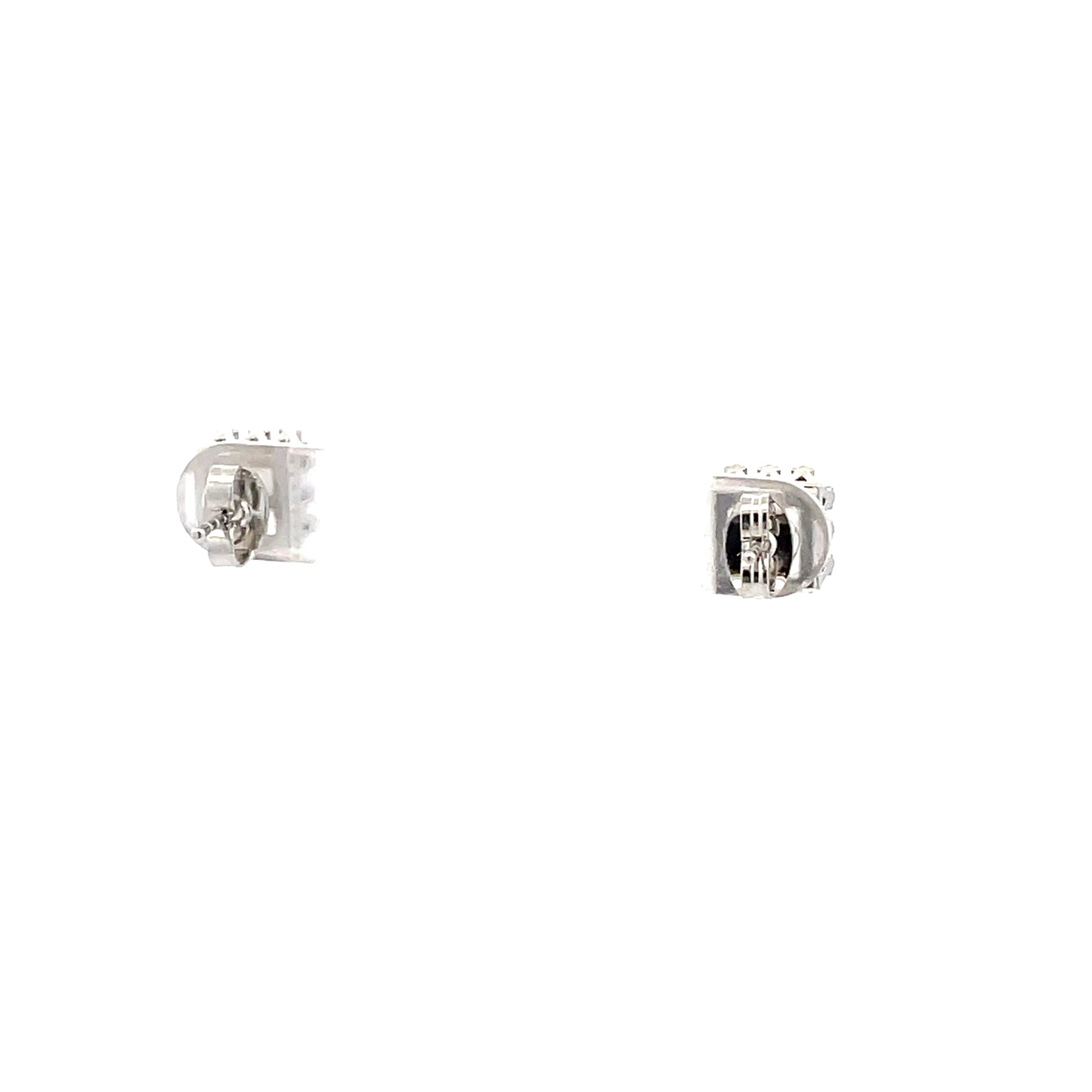 Crown Stud CZ Square Earrings - 8mm