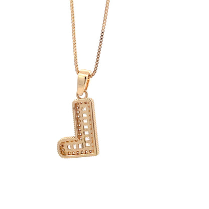 Fancy Diamond Necklace - Letter L