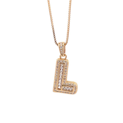 Fancy Diamond Necklace - Letter L