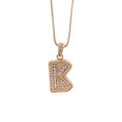 Fancy Diamond Necklace - Letter K