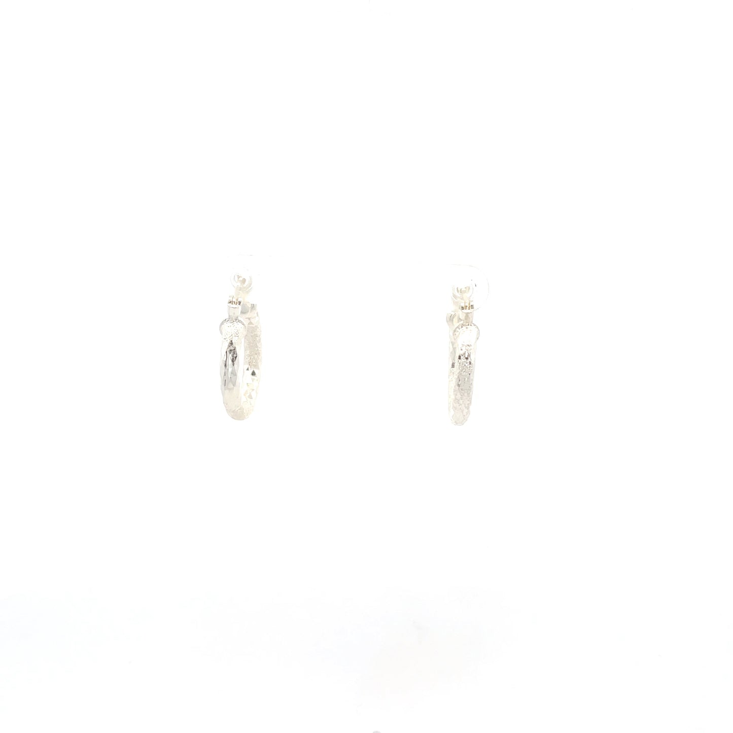 HK Diamond Cut Hoop Earrings 15mm - Design 01