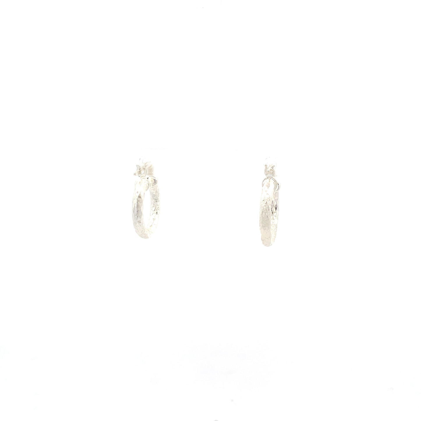 HK Diamond Cut Hoop Earrings 15mm - Design 01