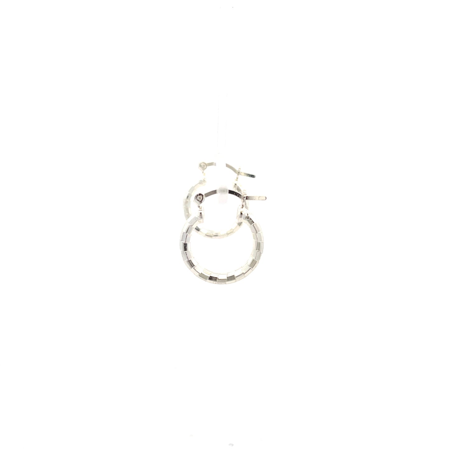 HK Diamond Cut Hoop Earrings 15mm - Style 03