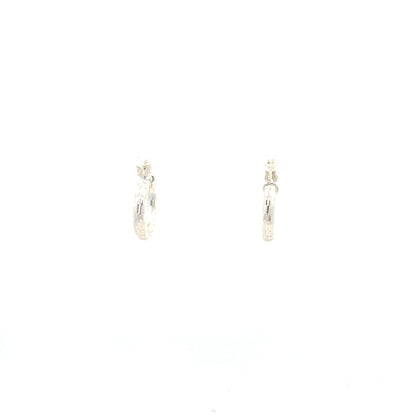 HK Diamond Cut Hoop Earrings 15mm - Style 03
