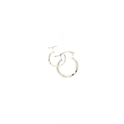 HK Diamond Cut Hoop Earrings 15mm - Style 03