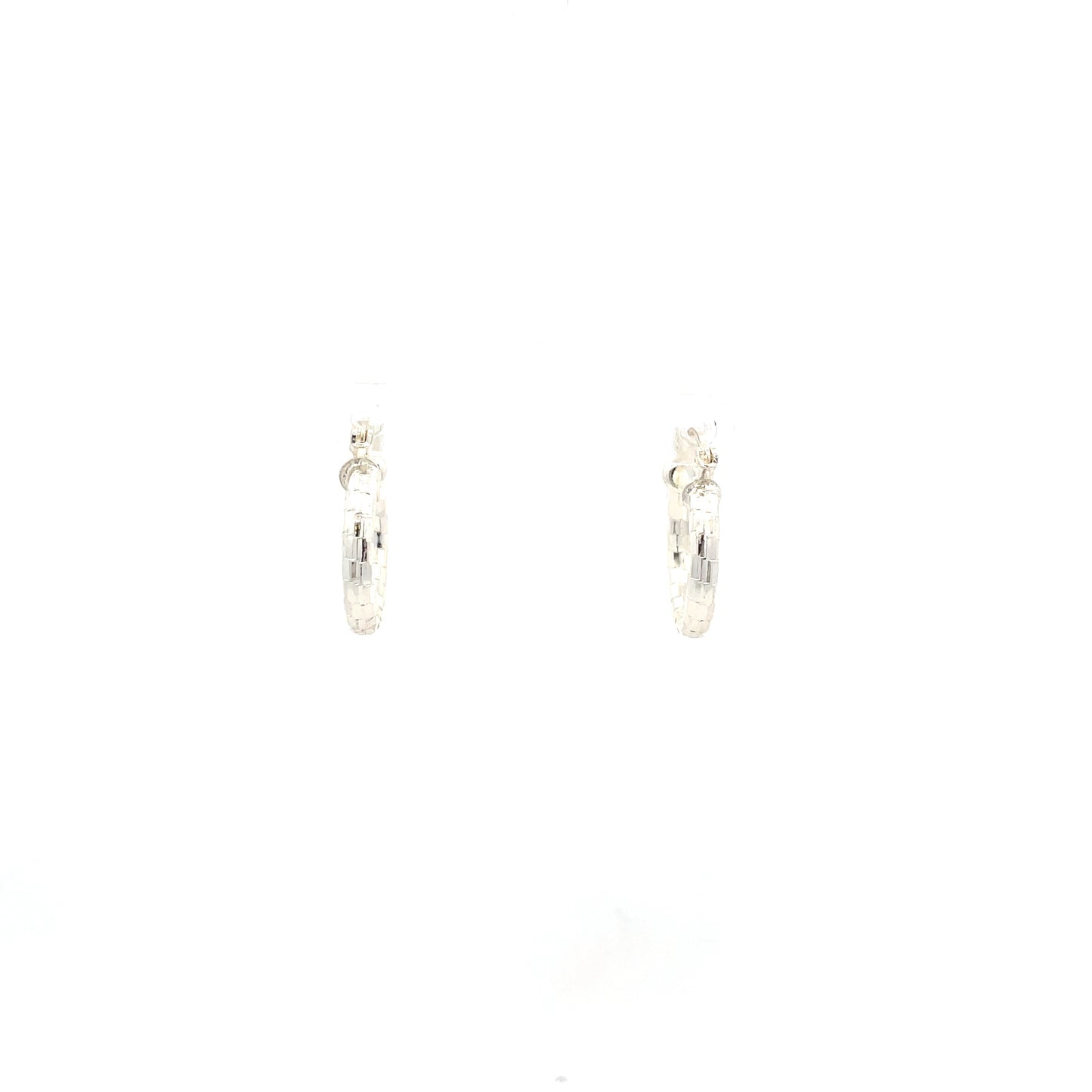 HK Diamond Cut Hoop Earrings 15mm - Style 03