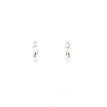 HK Diamond Cut Hoop Earrings 15mm - Style 03