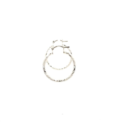 HK Diamond Cut Hoop Earrings 20mm - Style 01