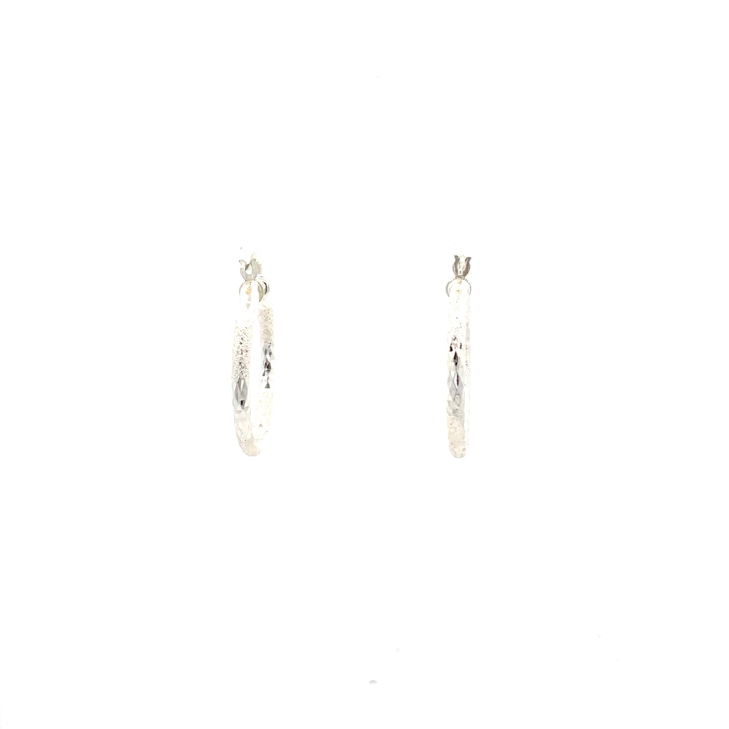 HK Diamond Cut Hoop Earrings 20mm - Style 01