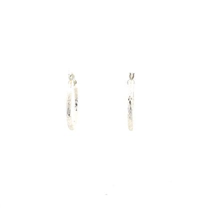 HK Diamond Cut Hoop Earrings 20mm - Style 01