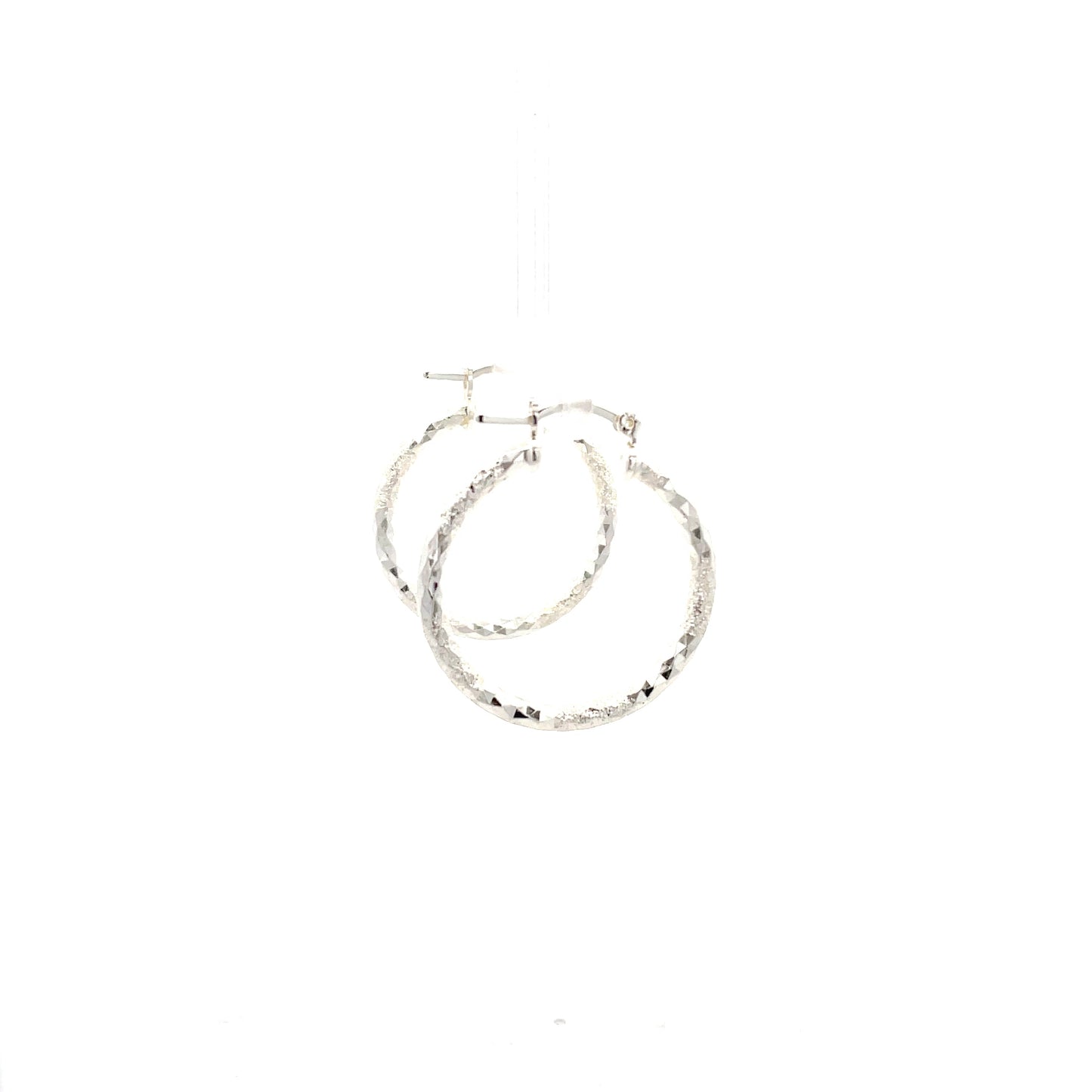 HK Diamond Cut Hoop Earrings 20mm - Style 01