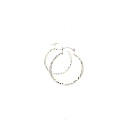 HK Diamond Cut Hoop Earrings 20mm - Style 01