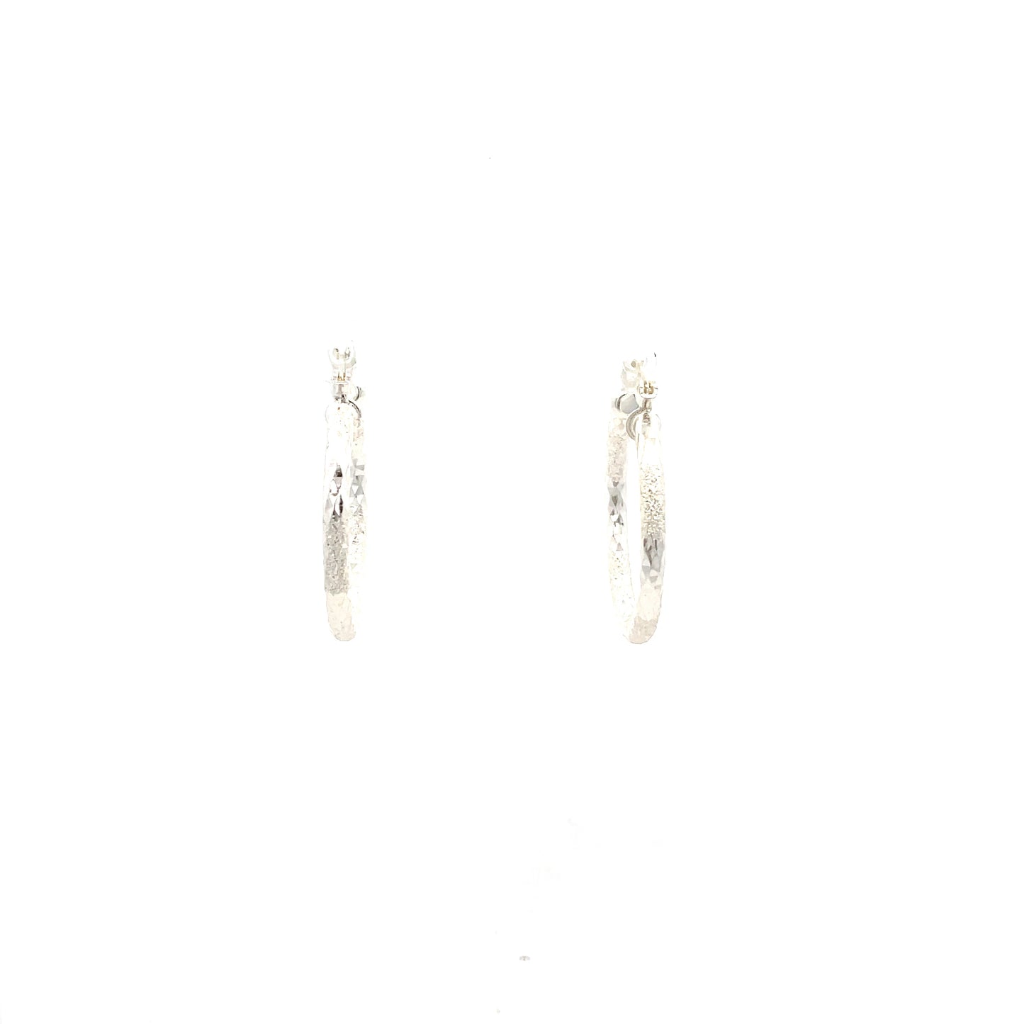 HK Diamond Cut Hoop Earrings 20mm - Style 01