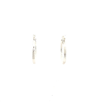 HK Diamond Cut Hoop Earrings 20mm - Style 01