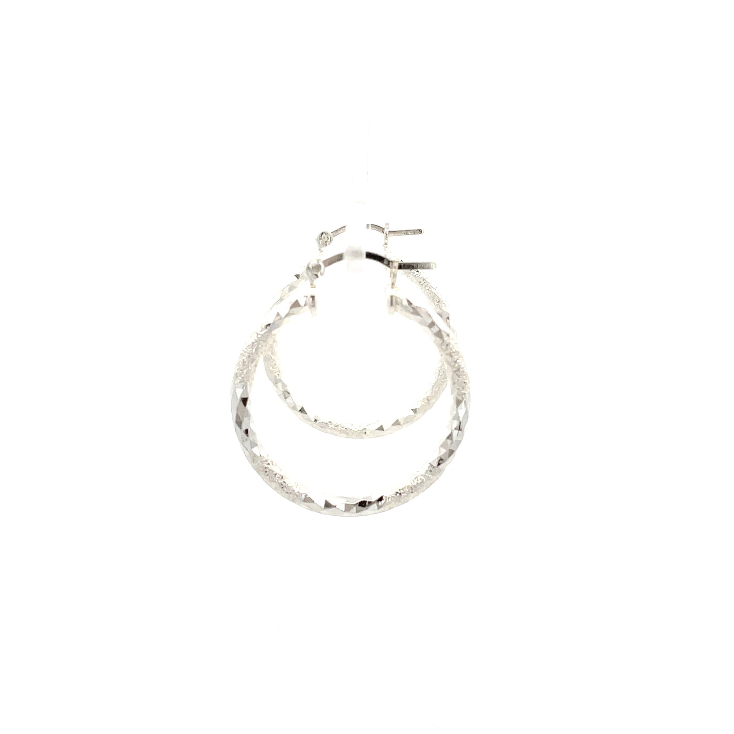 HK Diamond Cut Hoop Earrings 25mm - Style 01