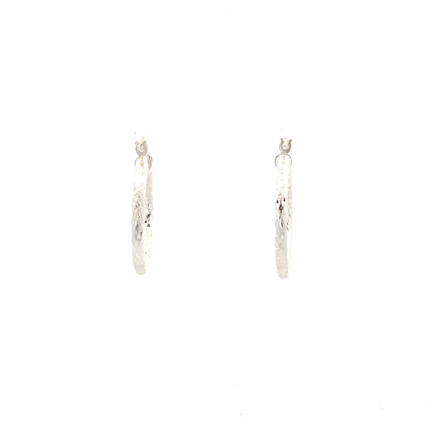 HK Diamond Cut Hoop Earrings 25mm - Style 01