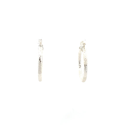 HK Diamond Cut Hoop Earrings 25mm - Style 01