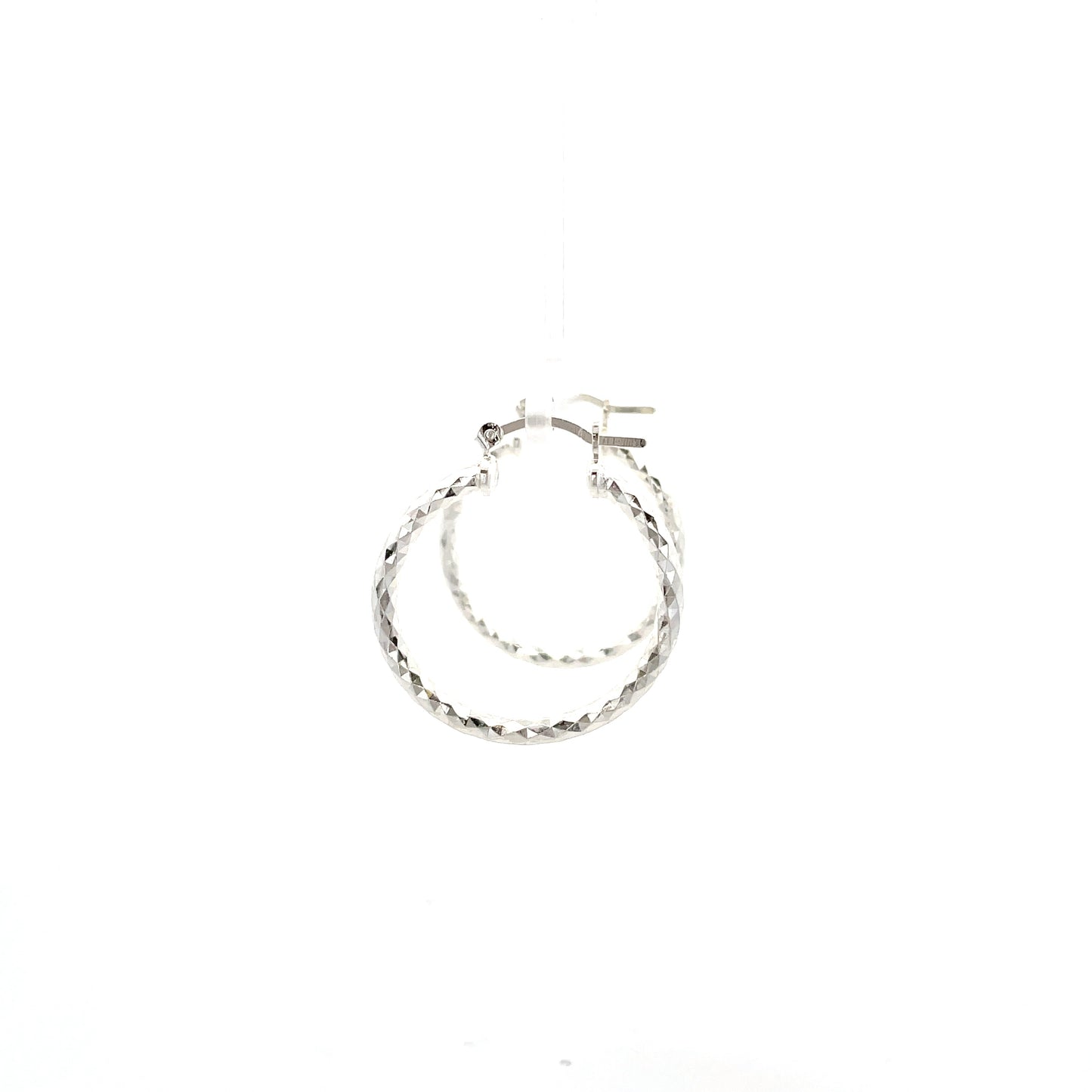 HK Diamond Cut Hoop Earrings 20mm - Style 02