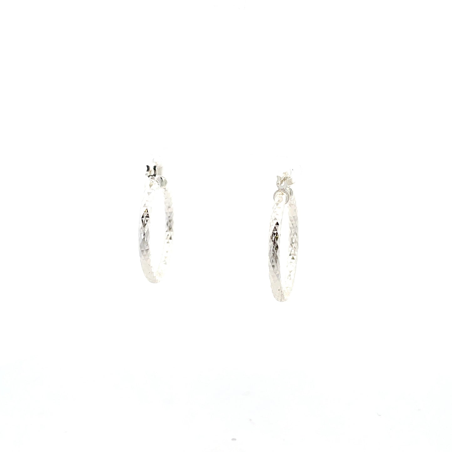 HK Diamond Cut Hoop Earrings 20mm - Style 02