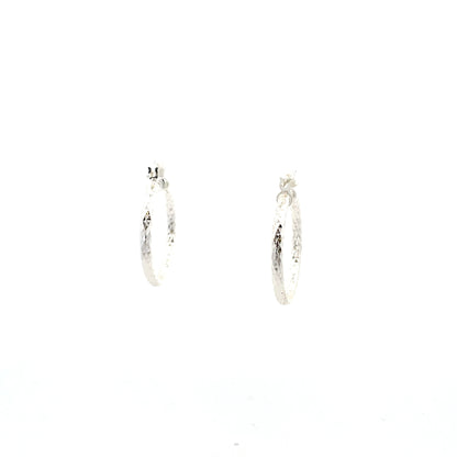 HK Diamond Cut Hoop Earrings 20mm - Style 02