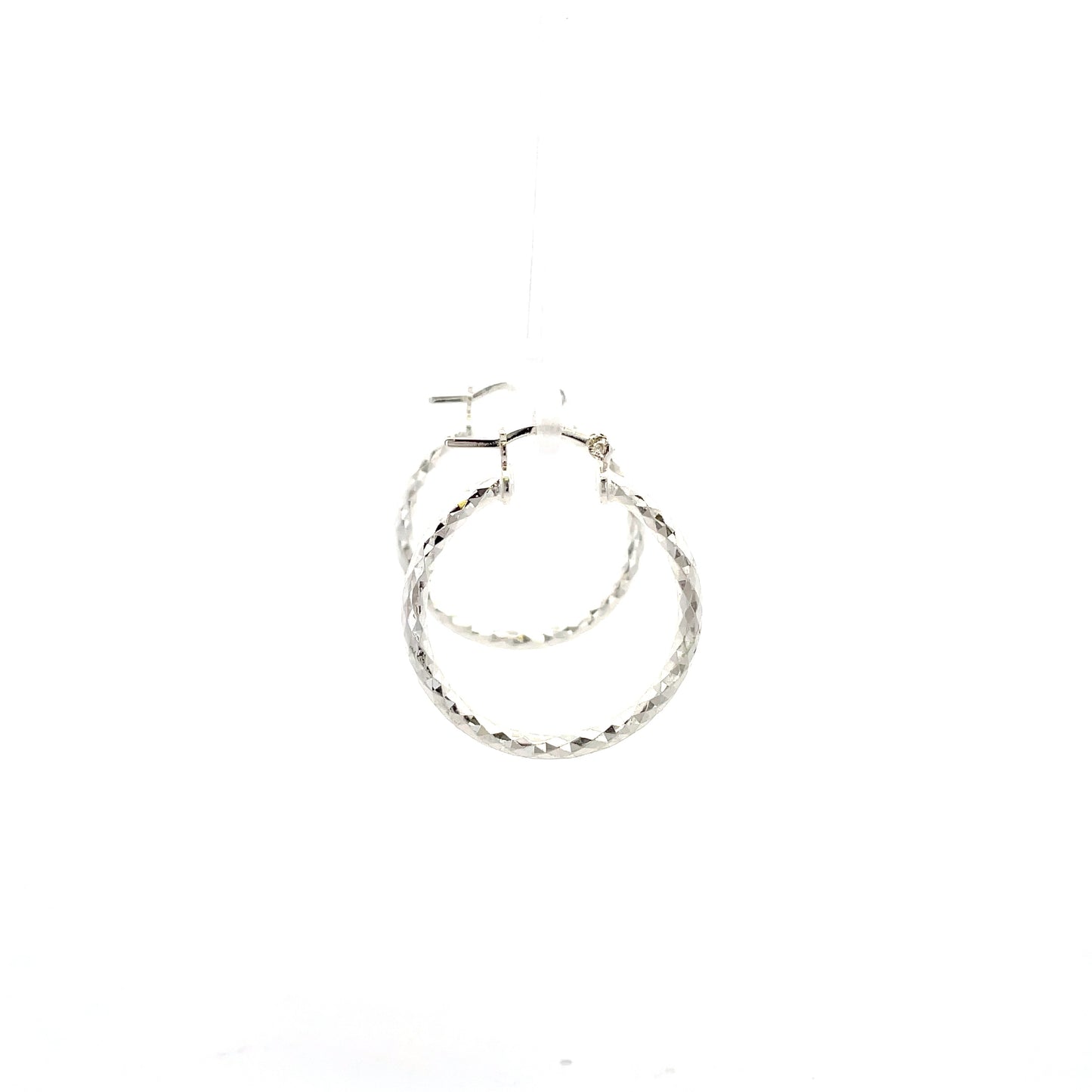HK Diamond Cut Hoop Earrings 20mm - Style 02