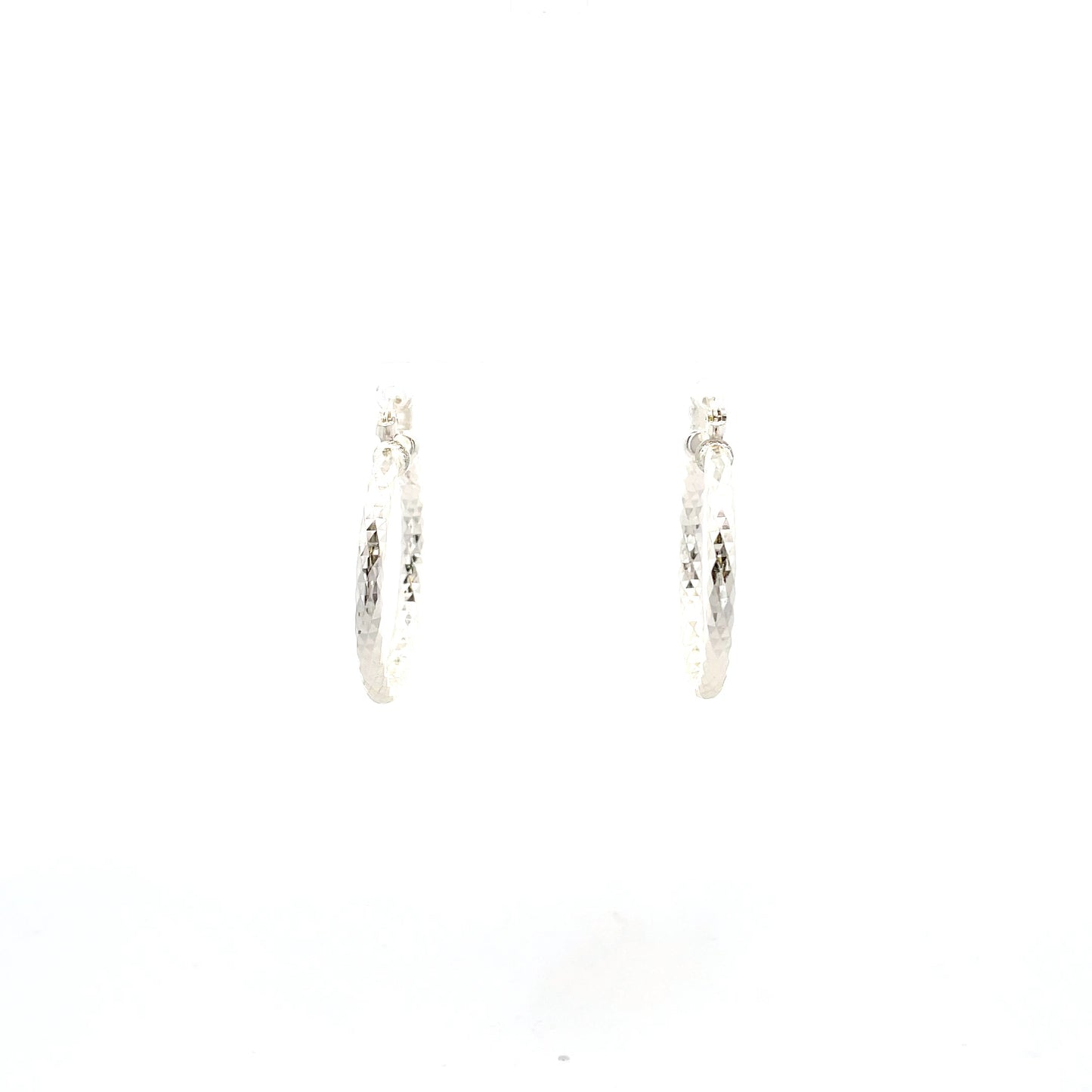 HK Diamond Cut Hoop Earrings 20mm - Style 02