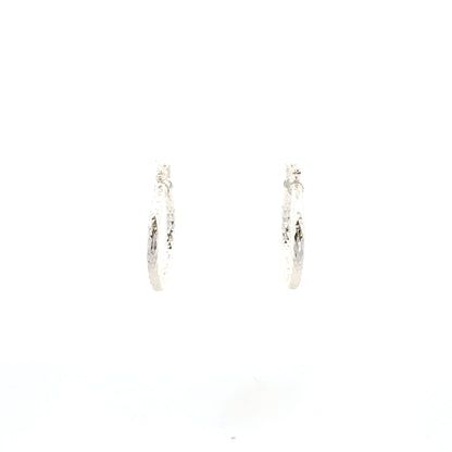 HK Diamond Cut Hoop Earrings 20mm - Style 02