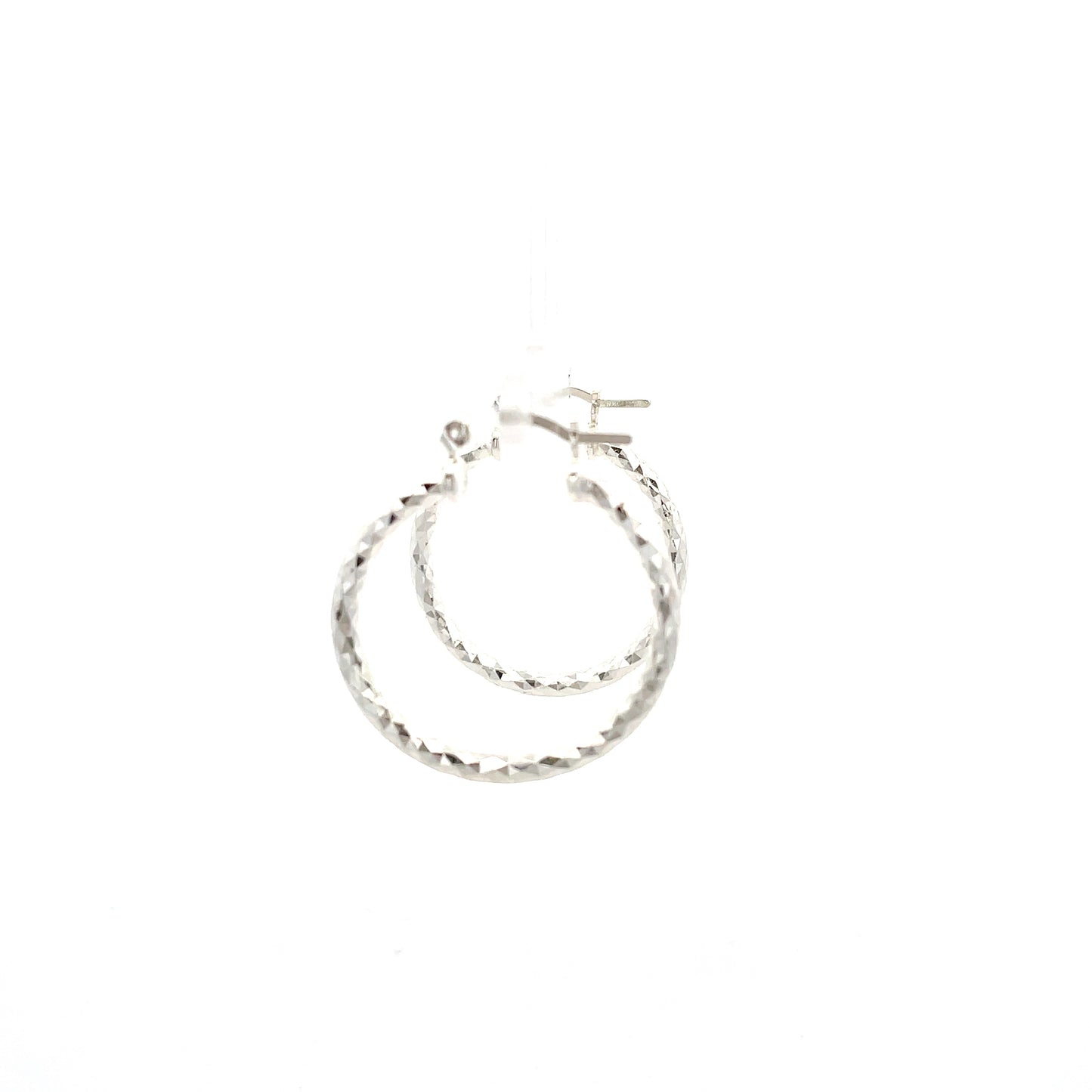HK Diamond Cut Hoop Earrings 25mm - Style 02