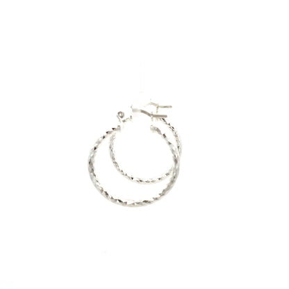 HK Diamond Cut Hoop Earrings 25mm - Style 02