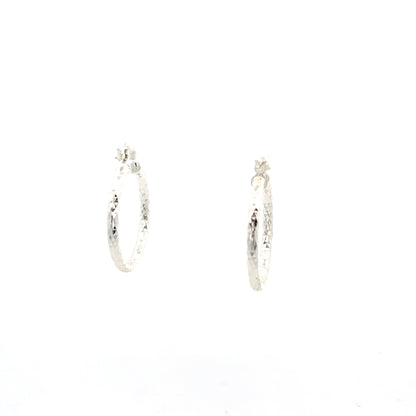 HK Diamond Cut Hoop Earrings 25mm - Style 02
