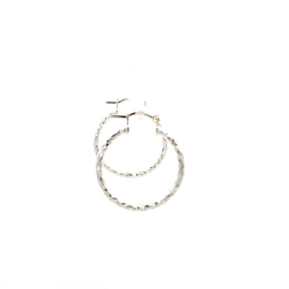 HK Diamond Cut Hoop Earrings 25mm - Style 02