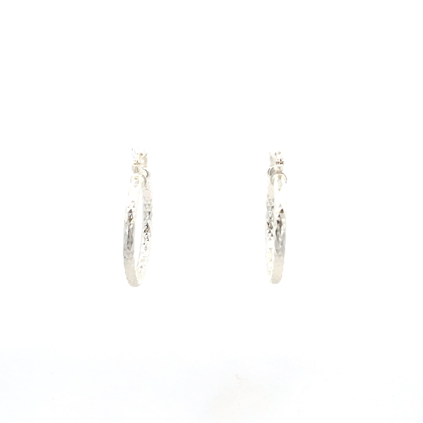 HK Diamond Cut Hoop Earrings 25mm - Style 02