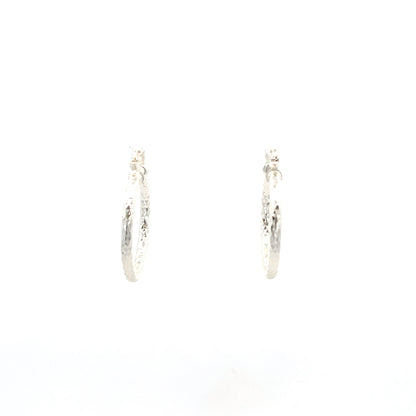HK Diamond Cut Hoop Earrings 25mm - Style 02