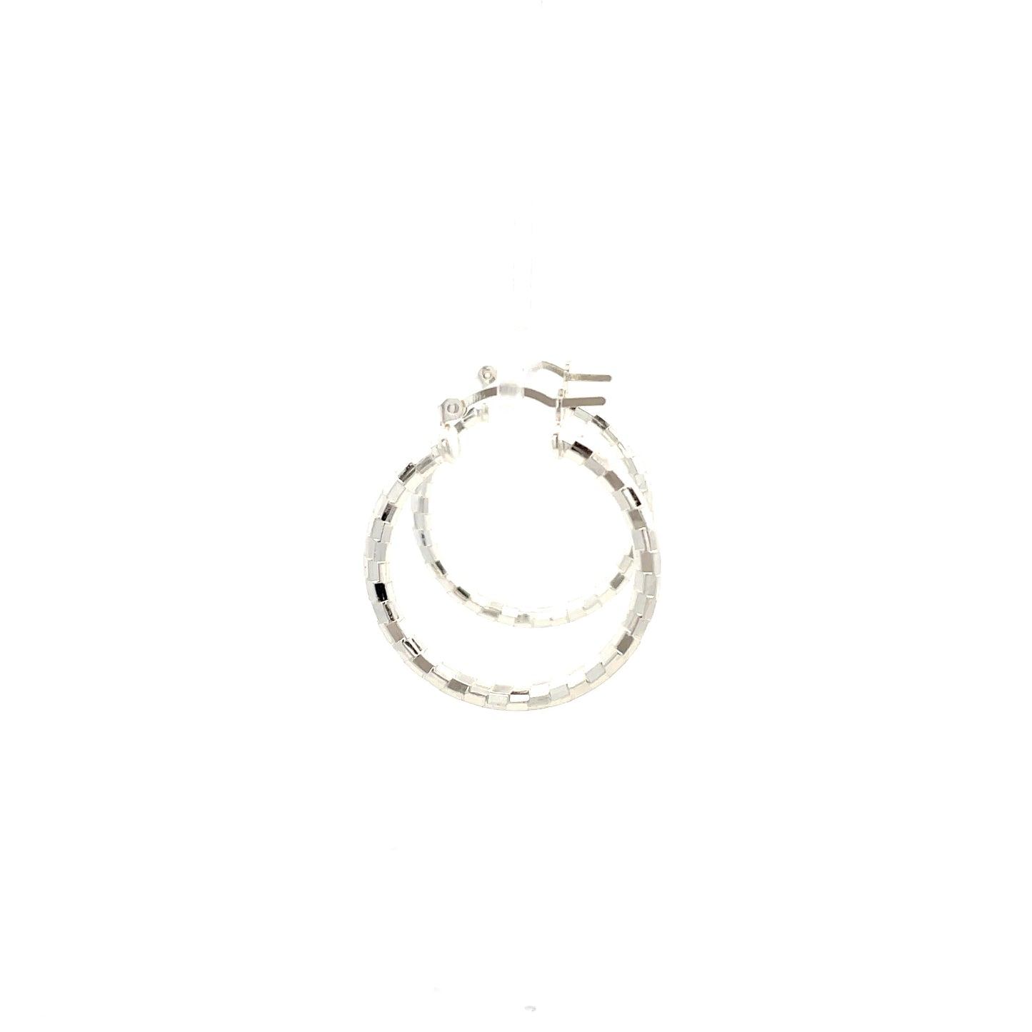 HK Diamond Cut Hoop Earrings 20mm - Style 03