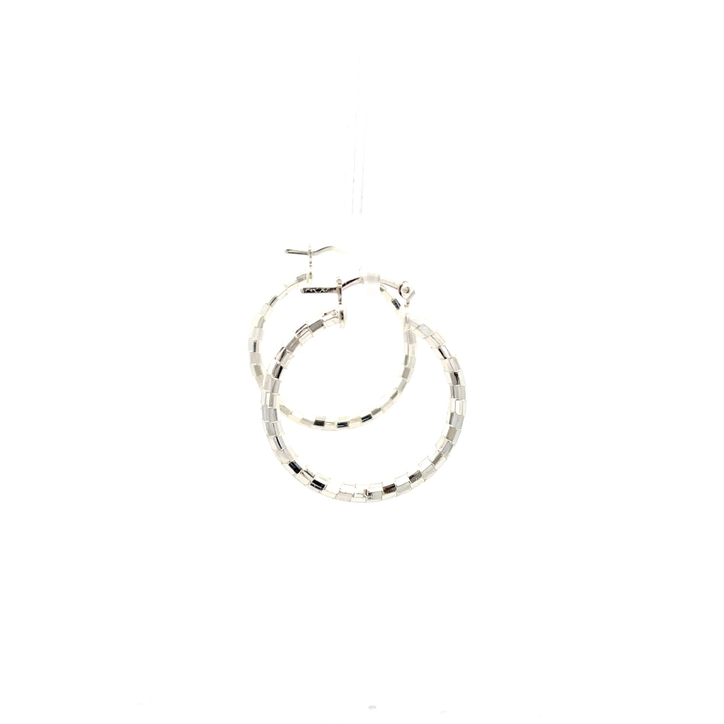 HK Diamond Cut Hoop Earrings 20mm - Style 03